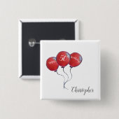 50. Geburtstagsgeschenk aus Rotem Ballon Button (Vorne & Hinten)