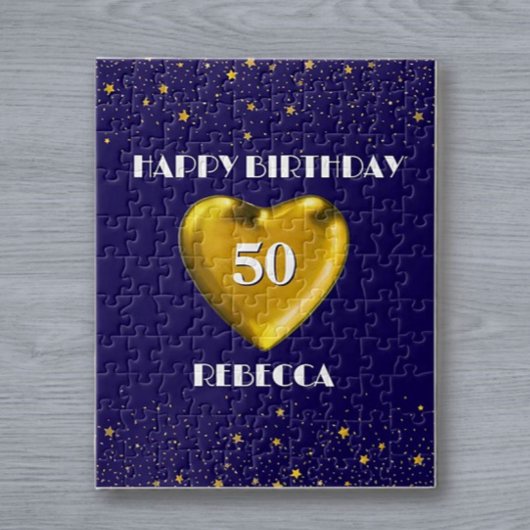50. Geburtstagsgeschenk! Benutzerdefiniertes Glück Puzzle