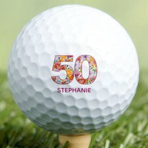 50. Geburtstagsgeschenk Blumenzahl - 50 Jahre Spor Golfball