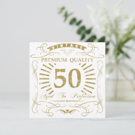 50. Geburtstagsgeschenk Karte (Stehend Vorderseite)