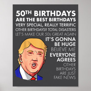 50. Geburtstagsgeschenk Lustiges Trump Zitat Shirt Poster