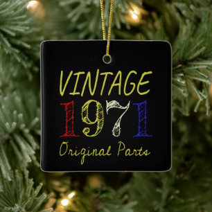 50. Geburtstagsgeschenk Vintag Retro 1971 Keramikornament