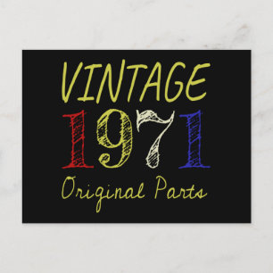 50. Geburtstagsgeschenk Vintag Retro 1971 Postkarte