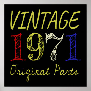 50. Geburtstagsgeschenk Vintage Retro 1971 Poster