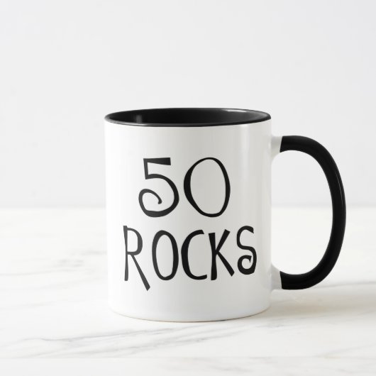 50. Geburtstagsgeschenke, 50 FELSEN Tasse (Rechts)
