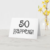 50. Geburtstagsgeschenke, 50 Happens! Karte (Gelbe Blume)