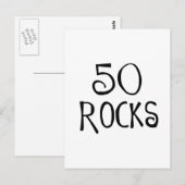 50. Geburtstagsgeschenke, 50 ROCKS Postkarte (Vorne/Hinten)