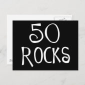 50. Geburtstagsgeschenke, 50 ROCKS Postkarte (Vorne/Hinten)