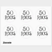 50. Geburtstagsgeschenke, 50 ROCKS Runder Aufkleber (Blatt)