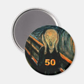 50. Geburtstagsgeschenke, der Schrei 50! Magnet (Vorderseite/Rückseite)