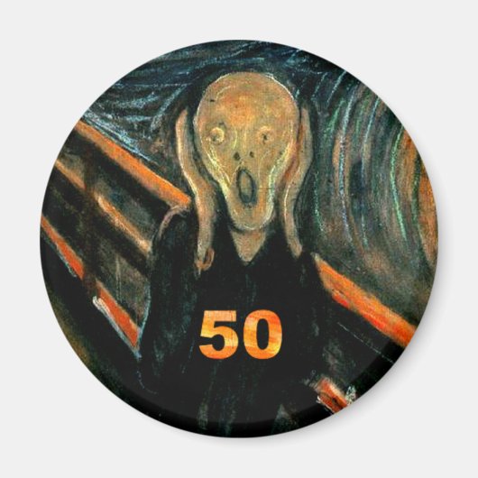 50. Geburtstagsgeschenke, der Schrei 50! Magnet (Vorne)