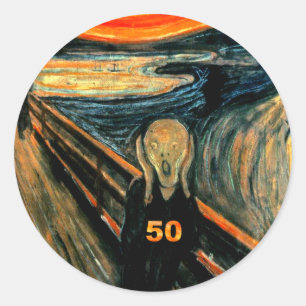 50. Geburtstagsgeschenke, der Schrei 50! Runder Aufkleber