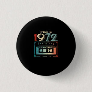 50 Geburtstagsgeschenke Jahr alt 1972 Kassette Button