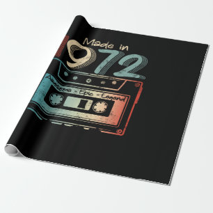 50 Geburtstagsgeschenke Jahr alt 1972 Kassette Geschenkpapier