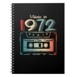 50 Geburtstagsgeschenke Jahr alt 1972 Kassette Notizblock