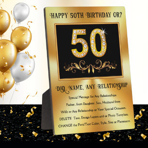 50. Geburtstagsideen für Papa, Ehemann, Geburtstag Fotoplatte