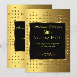 50. Geburtstagsjubiläum in Gold Einladung