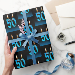 50. Geburtstagskandale mit Eyeballs Geschenkpapier