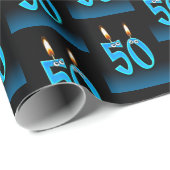 50. Geburtstagskandale mit Eyeballs Geschenkpapier (Rolleneckpunkt)