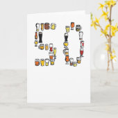 50. Geburtstagskarte, Bierkarte Karte (Gelbe Blume)