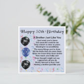 50. Geburtstagskarte - Bruder Karte (Stehend Vorderseite)