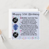 50. Geburtstagskarte - Bruder Karte (Vorderseite/Rückseite Beispiel)