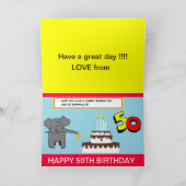 50. Geburtstagskarte des lustigen Elefanten Karte (Innenseite)