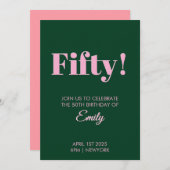 50. Geburtstagskarte Feiertagskarte (Vorne/Hinten)