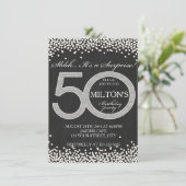 50. Geburtstagskarte Party Einladung (Stehend Vorderseite)