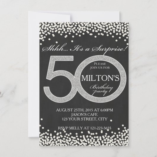 50. Geburtstagskarte Party Einladung (Vorderseite)