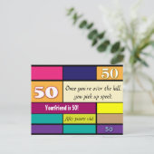 50. Geburtstagskarte Postkarte (Stehend Vorderseite)