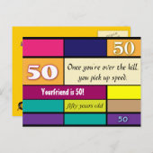 50. Geburtstagskarte Postkarte (Vorne/Hinten)