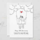 50. Geburtstagskarte Red Heart Swing Card (Vorderseite)