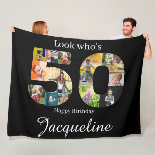 50. Geburtstagskollage Personalisiert Fleecedecke