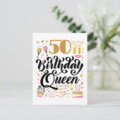 50. Geburtstagskönigin Postkarte (Stehend Vorderseite)