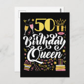 50. Geburtstagskönigin Postkarte (Vorne/Hinten)