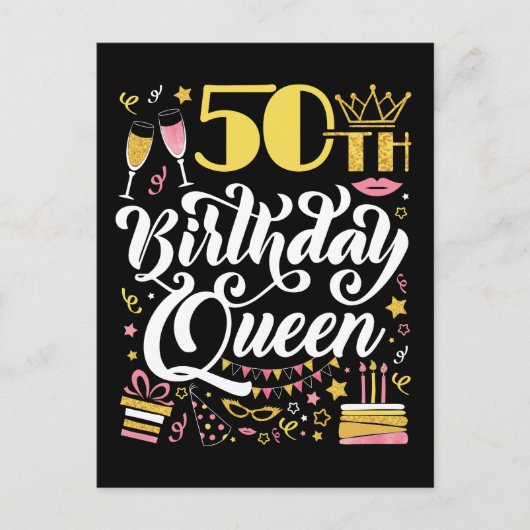 50. Geburtstagskönigin Postkarte (Vorderseite)