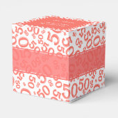 50. Geburtstagskoral/Weißes Zahlenmuster Geschenkschachtel (Rückseite)