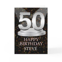 50. Geburtstagsleuchten eine Namenskarte hinzufüge