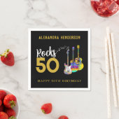 50. Geburtstagsmusik Gitarre Rocks 50 Serviette (Beispiel)