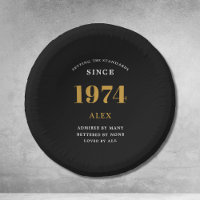 50. Geburtstagsname 1974 Black Gold Elegant Chic