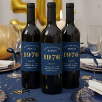 50. Geburtstagsname 1976 Blue Gold Elegant Chic