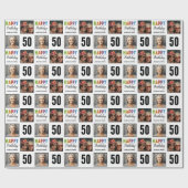 50. Geburtstagsname-Foto Geschenkpapier (Flach)
