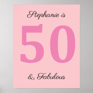 50. Geburtstagsname Rosa Fünfzig und prächtige Ele Poster