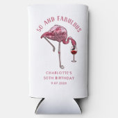 50. Geburtstagsnovelty Flamingo Swag Selters Dosenkühler (Vorderseite)