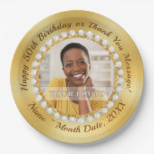 50. Geburtstagspapier-Teller, Personalisiert 50. Pappteller (Vorderseite)