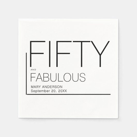 50. Geburtstagspartei Serviette (Vorderseite)