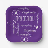 50. Geburtstagspartei Wiederholung des Namensplatz Pappteller (Vorderseite)