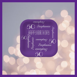 50. Geburtstagspartei Wiederholung des Namensplatz Pappteller