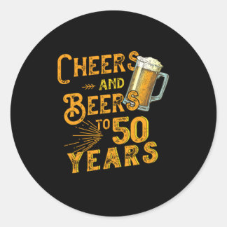50. Geburtstagsparty 1970 Cheers and Biers bis 50 Runder Aufkleber